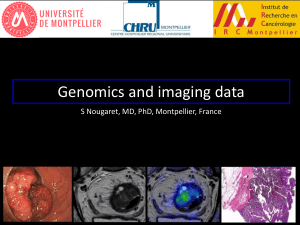 Genomics and imaging data S Nougaret, MD, PhD, Montpellier, France