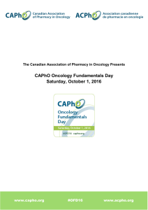 CAPhO Oncology Fundamentals Day Saturday, October 1, 2016