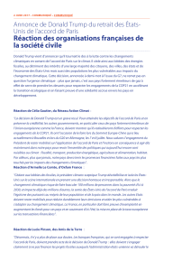 Réaction des organisations françaises de la société civile