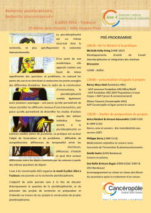 Recherche pluridisciplinaire, Recherche interventionnelle 8 juillet 2014 – Toulouse