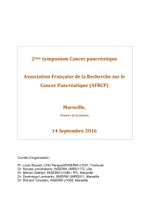 2 symposium Cancer pancréatique Association Française de la Recherche sur le