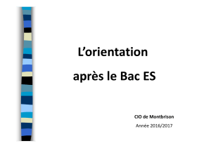 L’orientation après le Bac ES CIO de Montbrison Année 2016/2017