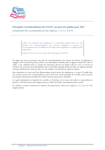 Principales recommandations du CGLPL aux pouvoirs publics pour 2013