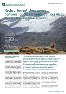 R chauffement climatique et performance chez le bouquetin des Alpes