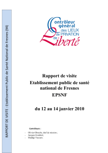 Rapport de visite Etablissement public de santé national de Fresnes