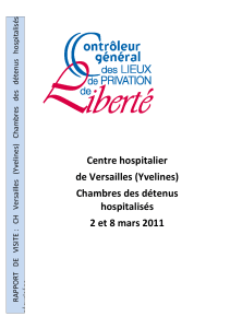 Centre hospitalier de Versailles (Yvelines) Chambres des détenus