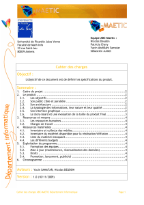 Cahier des charges Objectif :