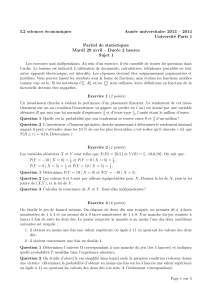 L2 sciences économiques Année universitaire 2013 – 2014 Université Paris 1