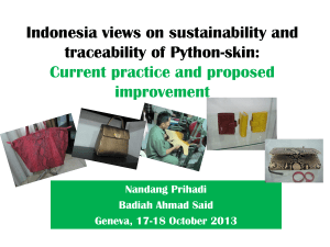 Indonesia views on sustainability and traceability of Python-skin: Current practice and proposed improvement