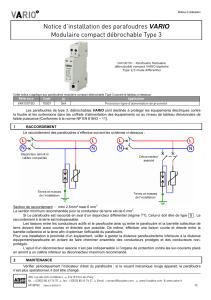 Notice d’installation des parafoudres  Modulaire compact débrochable Type 3 VARIO