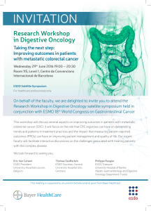 INVITATION Research Workshop in Digestive Oncology Taking the next step: