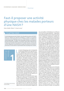 Faut-il proposer une activité physique chez les malades porteurs d’une NASH ?