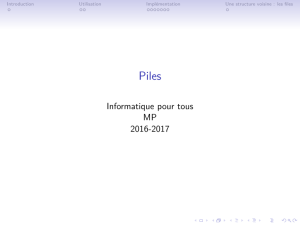 Piles Informatique pour tous MP 2016-2017