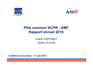 Pôle commun ACPR - AMF Rapport annuel 2016 Claire CASTANET Olivier FLICHE