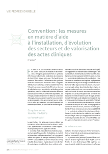 Convention : les mesures en matière d’aide à l’installation, d’évolution