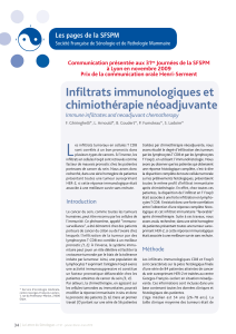 L Infiltrats immunologiques et chimiothérapie néoadjuvante les pages de la SFSpM