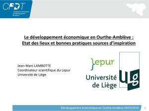 Le développement économique en Ourthe-Amblève :