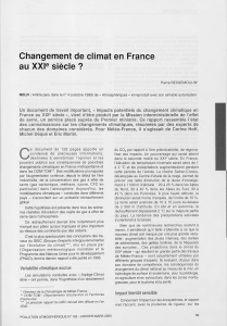 ? Changement de climat en France au XXle siècle