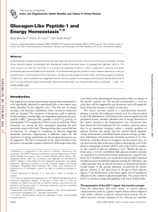 Glucagon-Like Peptide-1 and Energy Homeostasis 1–3