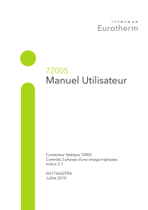 Manuel Utilisateur 7200S Contacteur Statique 7200S Contrôle 2 phases d’une charge triphasée