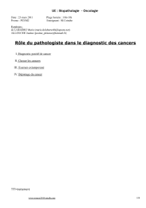 UE : Biopathologie  – Oncologie