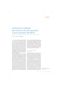 L Traitement médical des cancers du sein associés à une mutation de BRCA