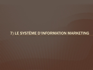 7) LE SYSTÈME D’INFORMATION MARKETING