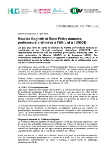 COMMUNIQUE DE PRESSE Maurice Beghetti et René Prêtre nommés