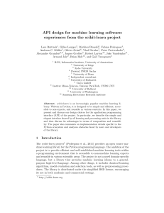 API design for machine learning software: experiences from the scikit-learn project