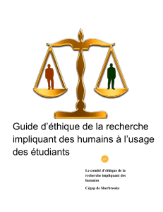 Guide d’éthique de la recherche à l’usage impliquant des humains des étudiants
