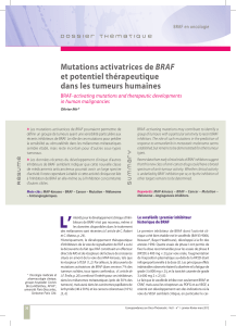 BRAF et potentiel thérapeutique dans les tumeurs humaines -activating mutations and therapeutic developments