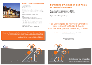 Séminaire d’Animation de l’Axe 1 Vendredi 16 décembre 2011