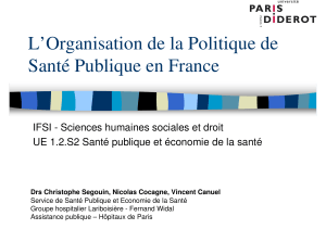L’Organisation de la Politique de Santé Publique en France