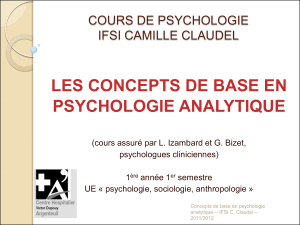 LES CONCEPTS DE BASE EN PSYCHOLOGIE ANALYTIQUE  COURS DE PSYCHOLOGIE