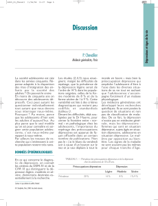 Discussion P. Chevallier Médecin généraliste, Paris Dépressions et âges de la vie