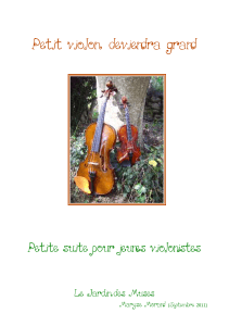 Petit violon  deviendra grand Petite suite pour jeunes violonistes