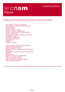 CentreCnamParis Catalogue des formations du Cnam Paris classées par métier