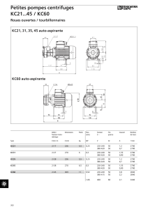 Petites pompes centrifuges KC21...45 / KC60 Roues ouvertes / tourbillonnaires