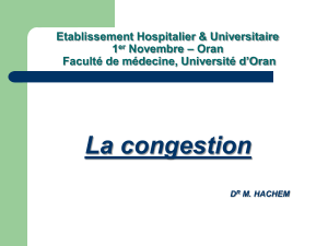 La congestion  Etablissement Hospitalier &amp; Universitaire – Oran