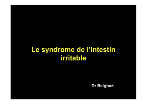 Le syndrome de l’intestin irritable Dr Belghazi