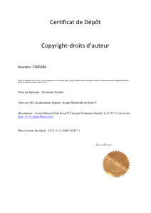 Certificat de Dépôt  Copyright-droits d’auteur Numéro :7565289