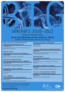 Seminars 2016 – 2017 Every first Monday of the month at 16h15