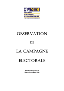 OBSERVATION LA CAMPAGNE ELECTORALE