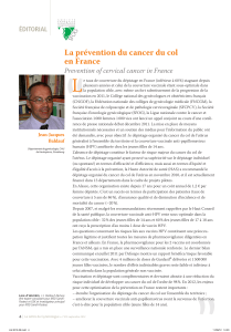 “ L La prévention du cancer du col en France
