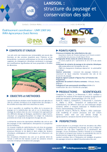 structure du paysage et conservation des sols LANDSOIL : CONTEXTE ET ENJEUX
