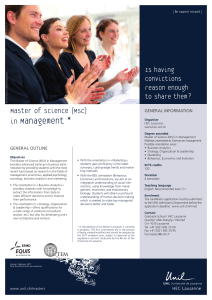 Management * Master of Science (MSc)   in  Is having  