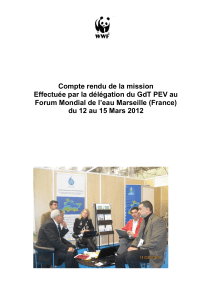 Compte rendu de la mission Forum Mondial de l’eau Marseille (France)