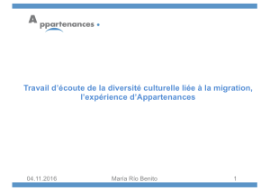 Travail d’écoute de la diversité culturelle liée à la migration, 04.11.2016