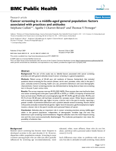 BMC Public Health Cancer screening in a middle-aged general population: factors