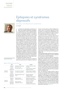 L Épilepsies et syndromes dépressifs DOSSIER